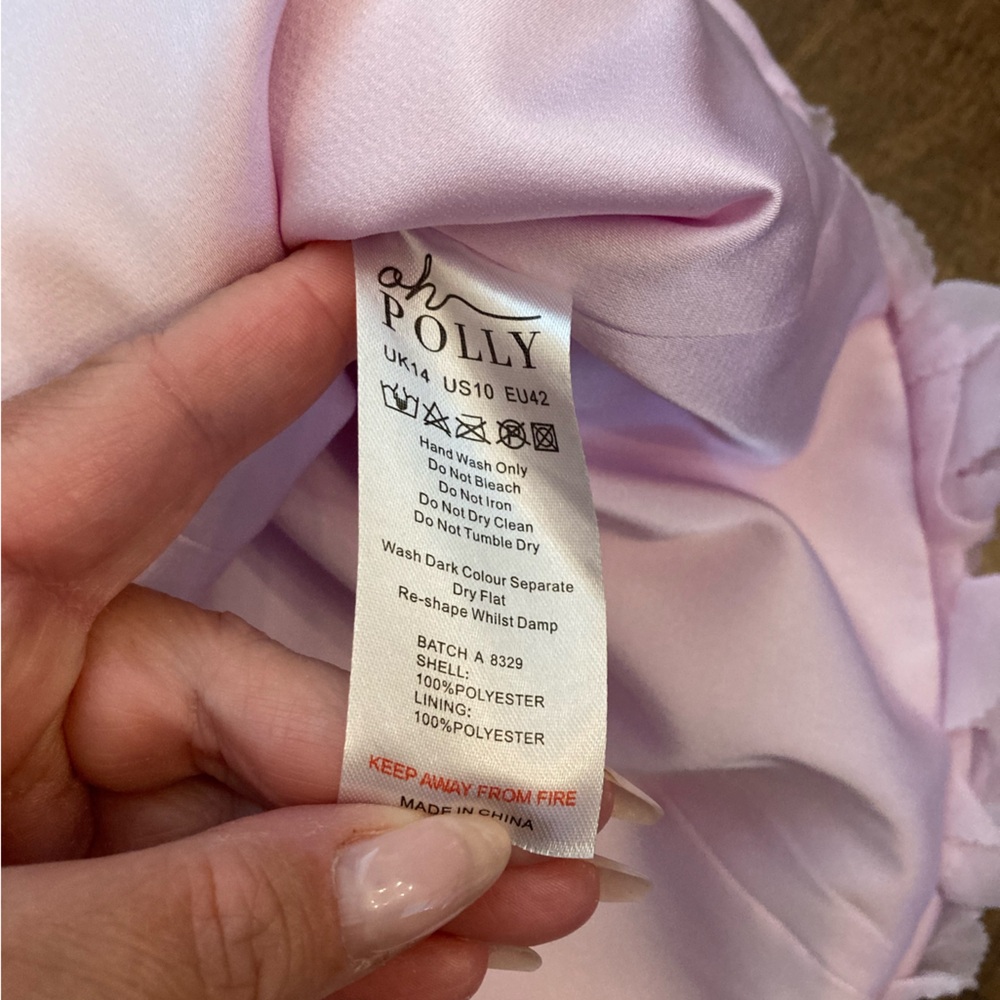 Oh Polly NWT Posy Floral Appliqué Corset Mini Dress Lilac Pink Women’s 10 - Picture 6 of 16